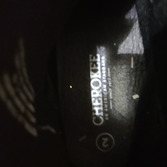 CHEROKEE Girls Black Lace Up Side Zip Fleece Tip Ankle Booties - Size 2 - Picture 10 of 10